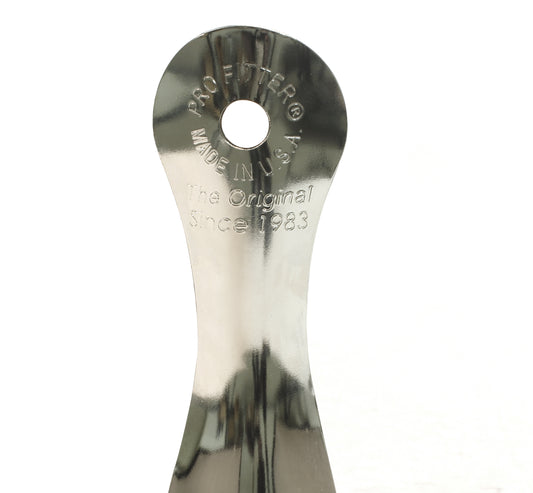 8 Inch Metal Pro Fitter Shoehorn - Classic Nickel, Pro Fitter Made in U.S.A. stamp