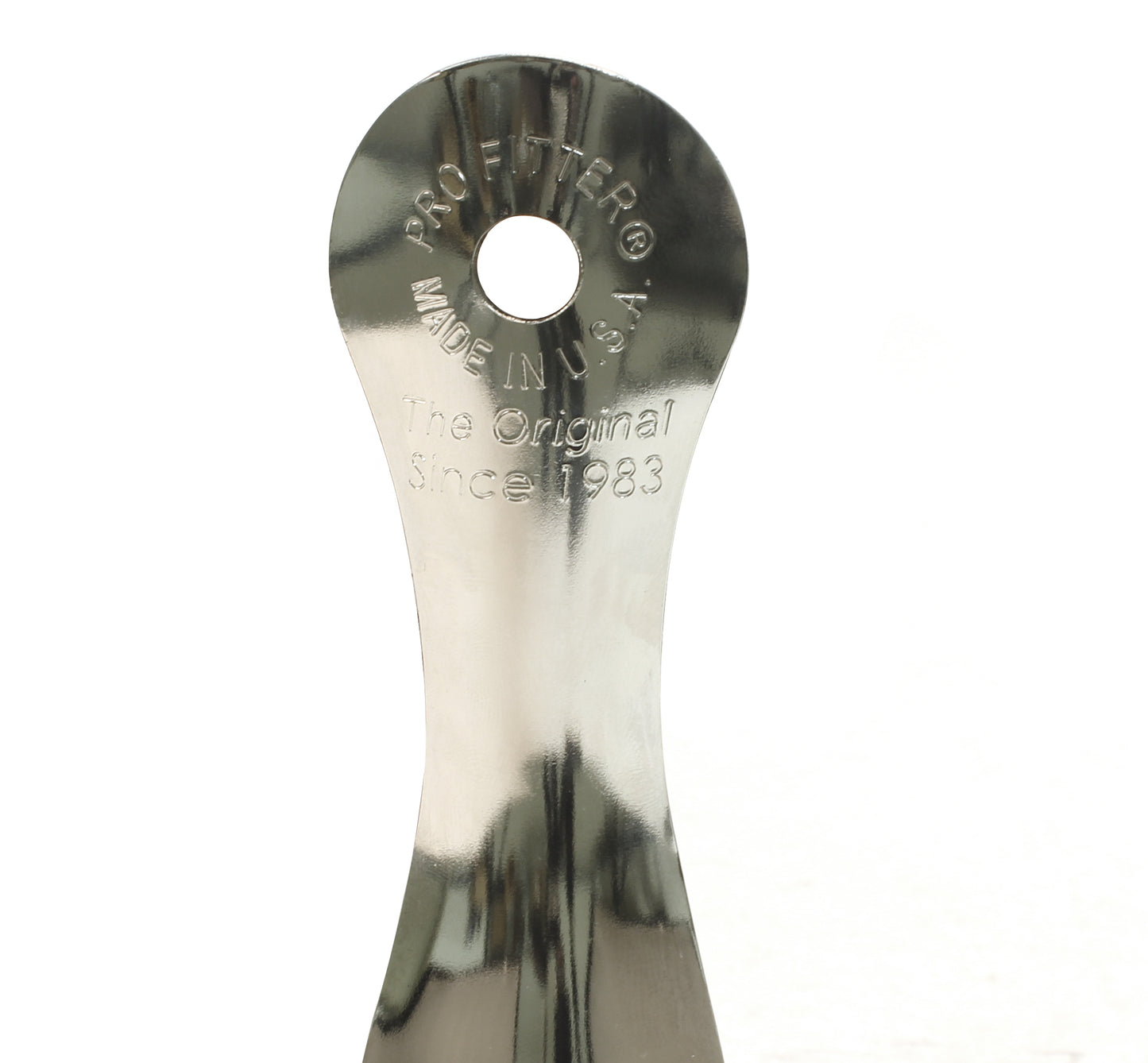 8 Inch Metal Pro Fitter Shoehorn - Classic Nickel, Pro Fitter Made in U.S.A. stamp