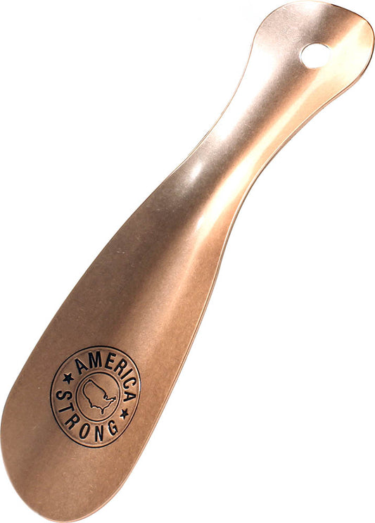 8 Inch Metal Profitter Shoehorn - America Strong - Vintage Copper